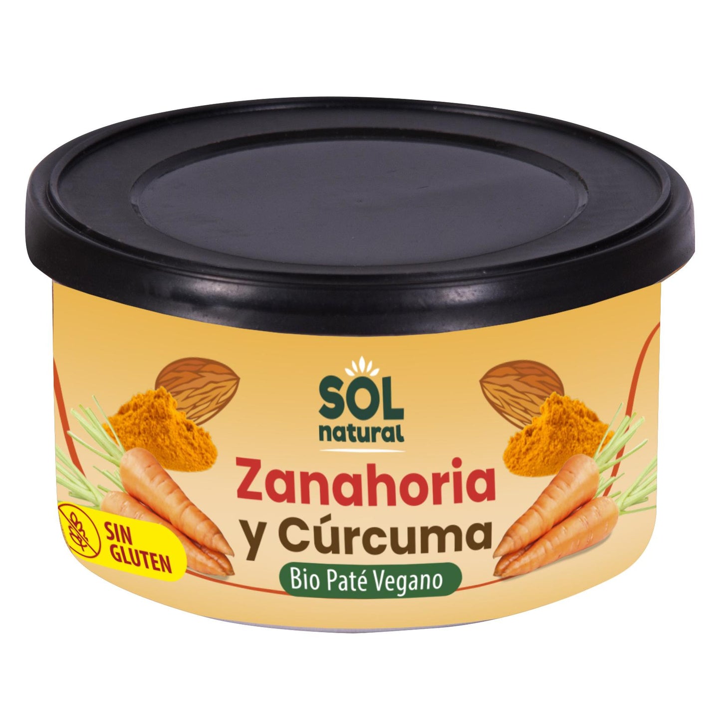 Pâté végétalien à la carotte et au curcuma sans gluten Bio Sol Natural 125 g