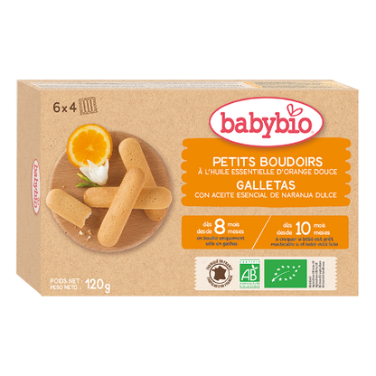 Bio ciastka dla niemowląt Babybio o smaku pomarańczowym 120 g
