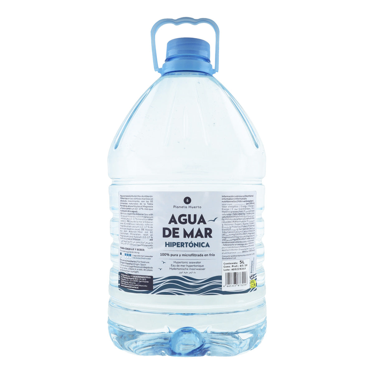 Eau de mer hypertonique en bouteille Planeta Huerto 5 L
