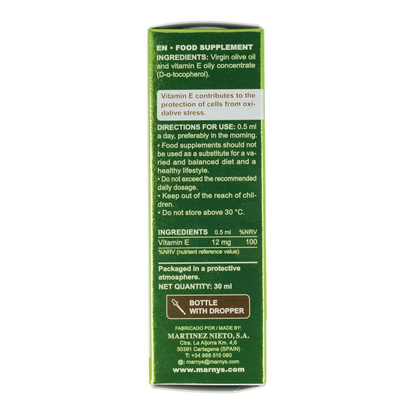 Vloeibare vitamine E Marnys, 30 ml