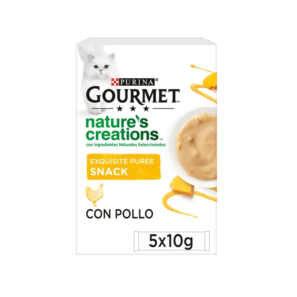 GOURMET Nature's Creations Squisito Purè Snack Liquido con Pollo e Zucca 5x10g