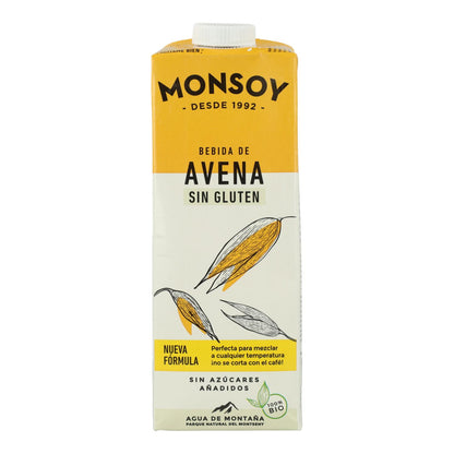 Pack 6uds Bebida BIO de avena sin gluten Monsoy  1 L