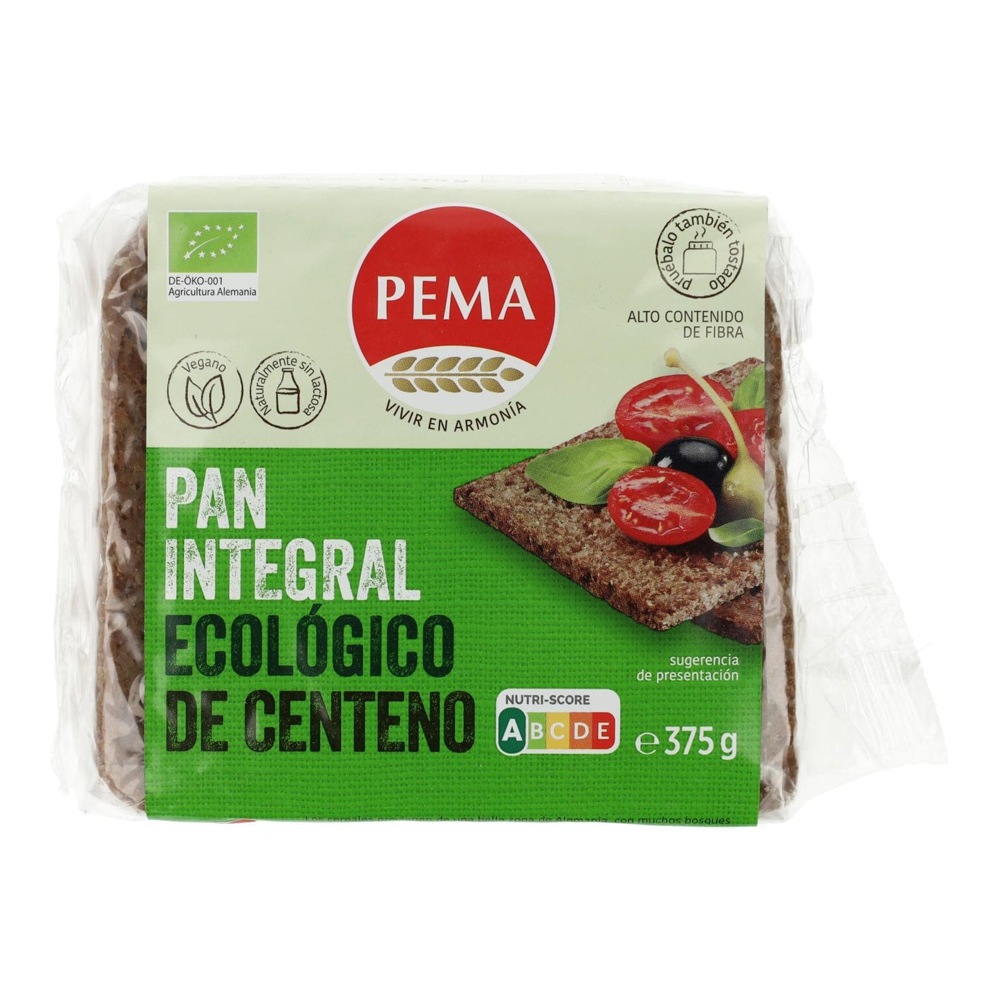 Pane integrale di segale biologico Pema 375 g
