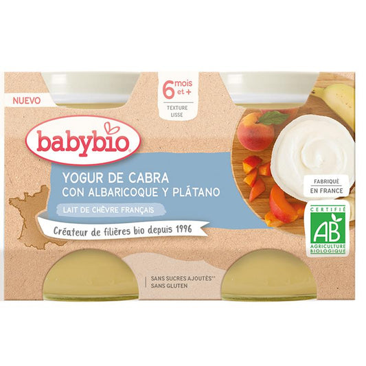 Yogurt di latte di capra con albicocca e banana biologico Babybio 2x130gr