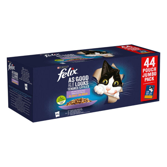 FELIX Fantastic Selection of Flavours in Jelly Assorted Pack 44 x 85 g Cat