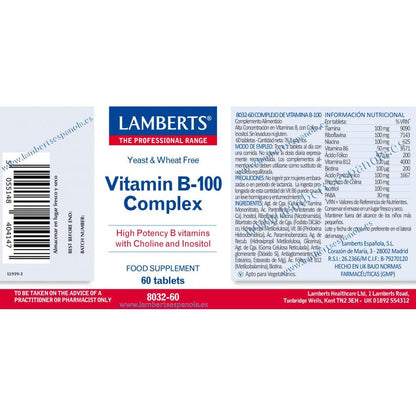 Vitamine B-100-complex Lamberts, 60 tabletten