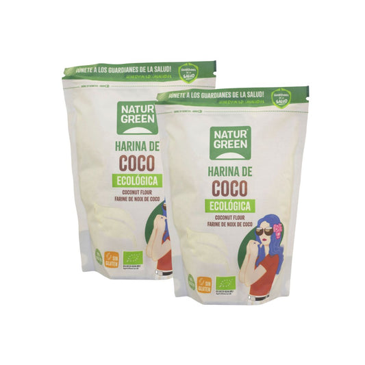 Pack 2 x Farine de noix de coco bio sans gluten NaturGreen 500 g
