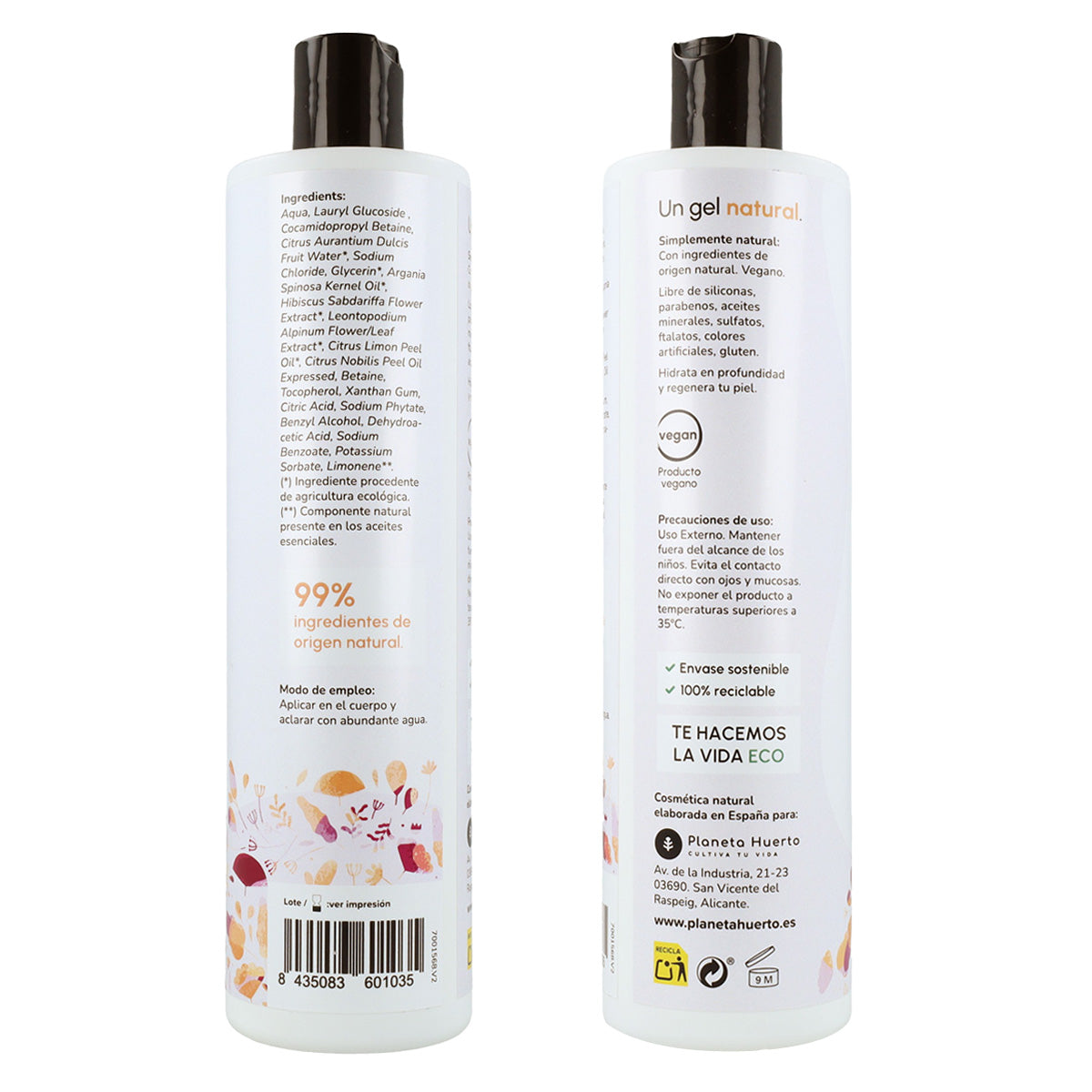 Confezione Flor de Hibisco: Shampoo lucidante 500 ml + Gel doccia 500 ml + Balsamo lucidante 200 ml Planeta Huerto