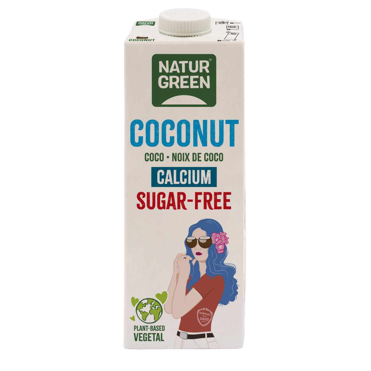 Confezione da 6 bevande vegetali al cocco senza zucchero e calcio NaturGreen 1 litro