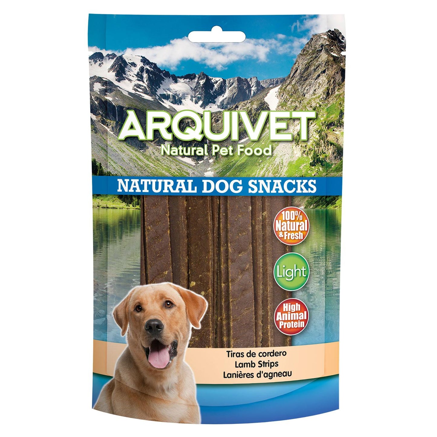 Snack natural para perros  Tiras de cordero Arquivet 100 g