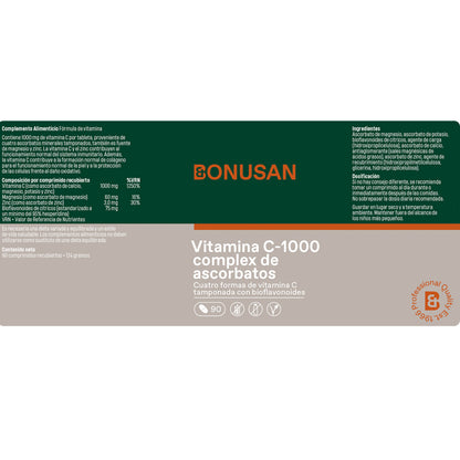 Vitamine C-1000 complexe d'ascorbates Bonusan 90