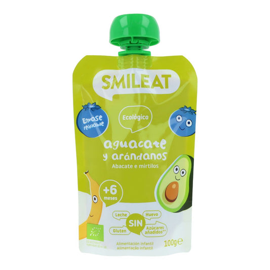 Saszetka z awokado i jagodami ECO Smileat, 100 g