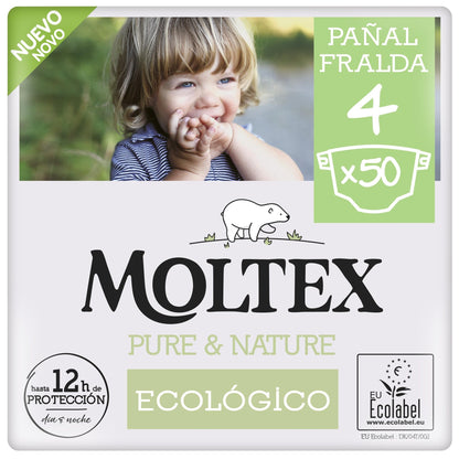 Pannolini Moltex Pure & Nature T4 (9-15 kg),  50 pezzi