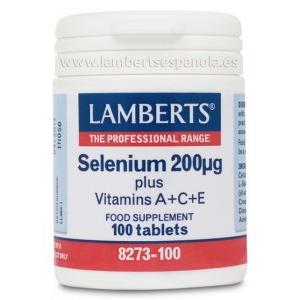 Sélénium + vitamines A, C et E Lamberts 100 comprimés 200 mcg
