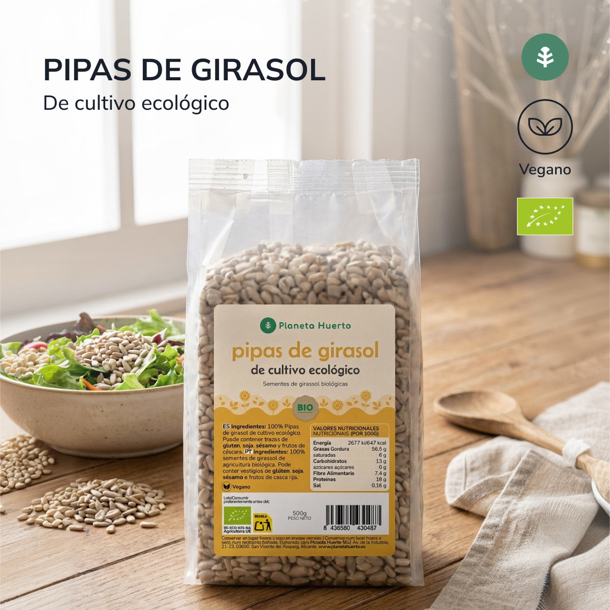 Geschälte Sonnenblumenkerne ECO Planeta Huerto 2,5 kg