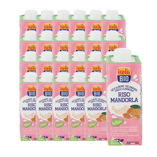 Lot de 24 boissons au riz et aux amandes bio Isola BIO 250 ml