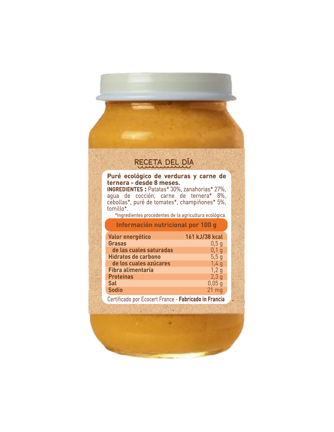 Confezione vasetti Menu Carne Bio (dai 8 mesi) babybio 2 pezzi da 200 g