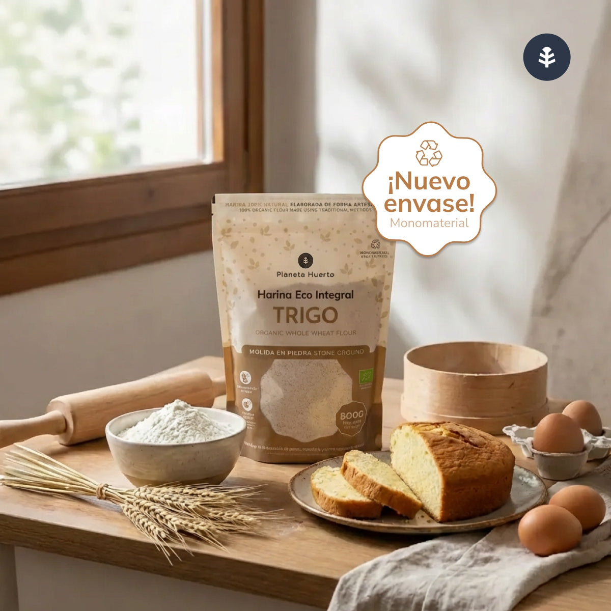 Wholemeal Wheat Flour Eco Planeta Huerto 800 g