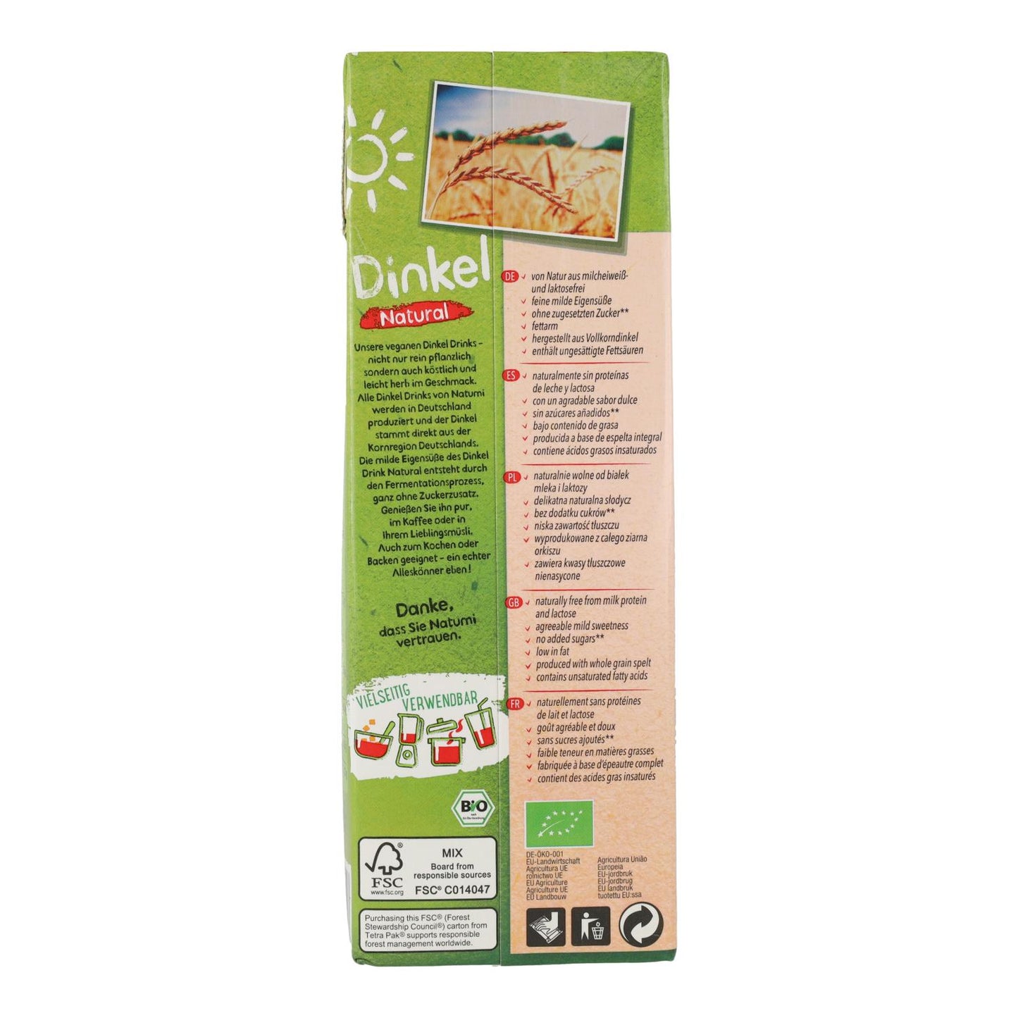 Boisson au blé d'épeautre BIO Natumi 1 L