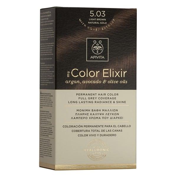 Teinture My Color Elixir N5.03 Châtain clair naturel doré Apivita