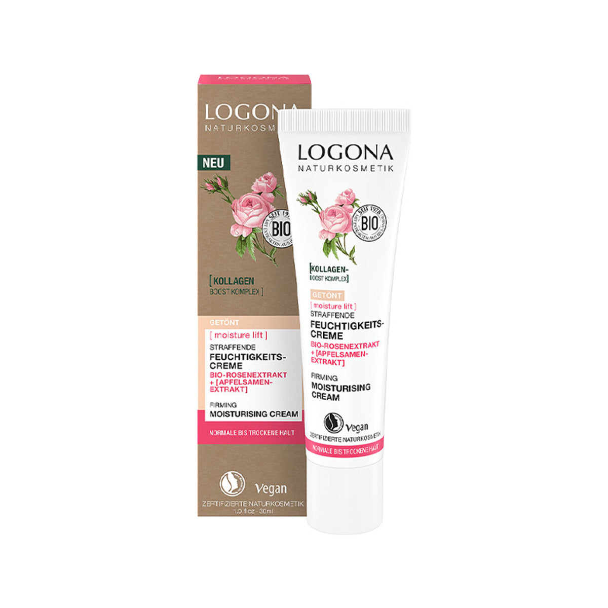 Firming Cream med ekologiska rosor och äppelfrön, LOGONA, 30 ml