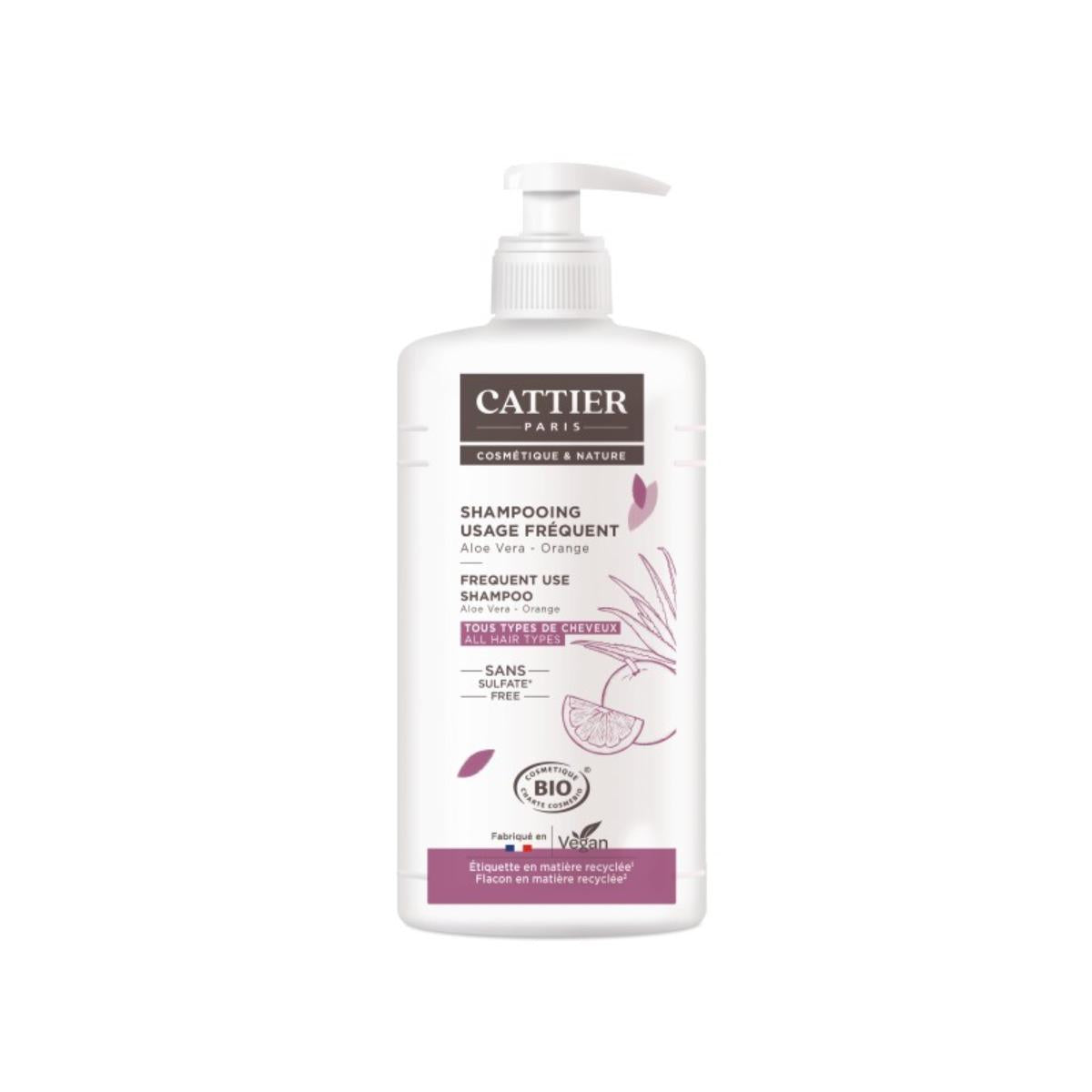 Shampooing usage fréquent sans sulfates Cattier 500 ml