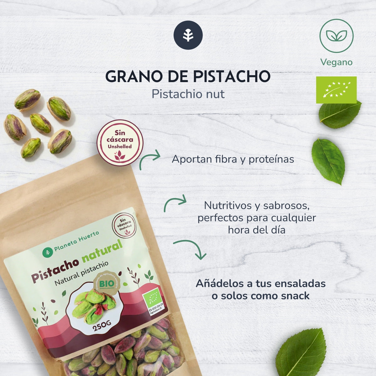 Pistachenoten naturel ECO Planeta Huerto 1 kg
