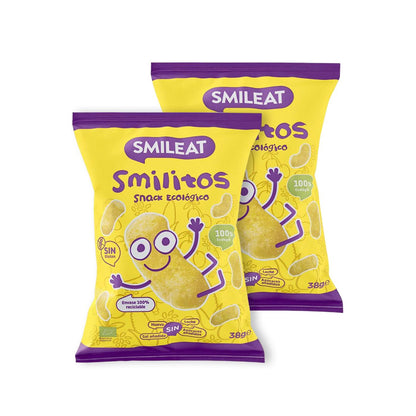 Confezione da 2 Smilitos, snack di mais biologico Smileat, 38 g