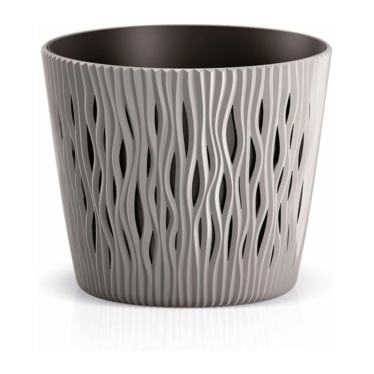Duna Flowerpot with Taupe Grey Insert D 22 x 19