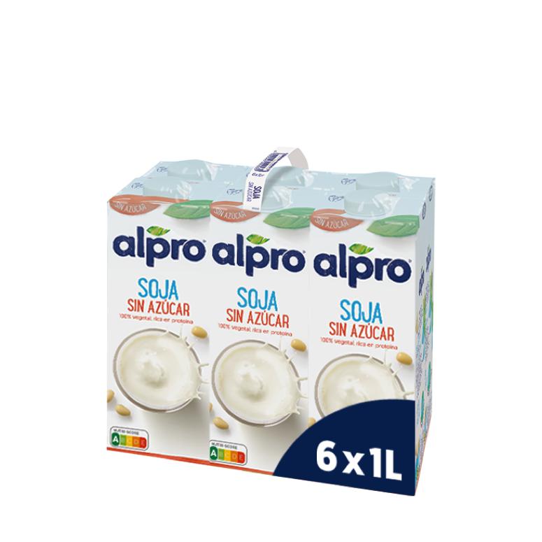 Pack of 6 Alpro Sugar-Free Soy Drinks 1 litre