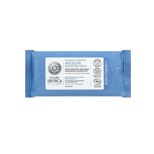 Chusteczki micelarne matujące do skóry tłustej i mieszanej z certyfikatem ekologicznym Natura Siberica 10 szt.