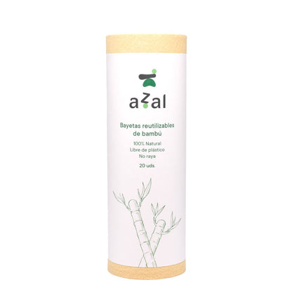 Azal-poetsdoek van bamboevezel 30x50. Rol van 20 stuks. Ongebleekt. 100 gsm