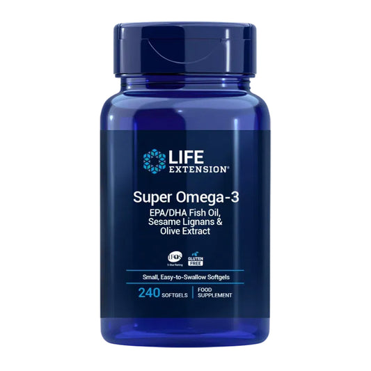 Super Omega-3 EPA/DHA Fish Oil Sesame Lignans & Olive Extract, Life Extension 240 perles