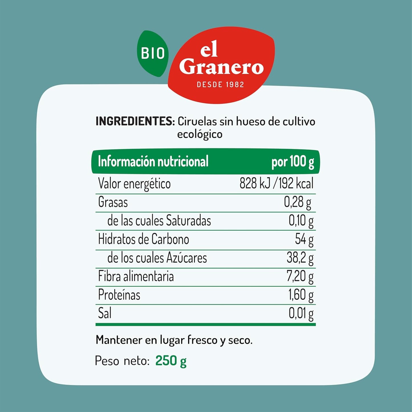 Bio-Pflaumen ohne Stein El Granero 250 g