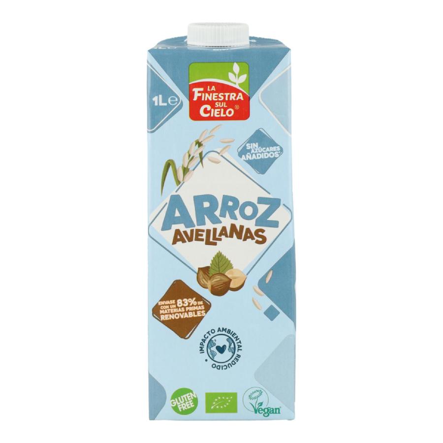 Pak van 6 stuks Biologische rijstdrank met hazelnoten La Finestra Sul Cielo 1 l