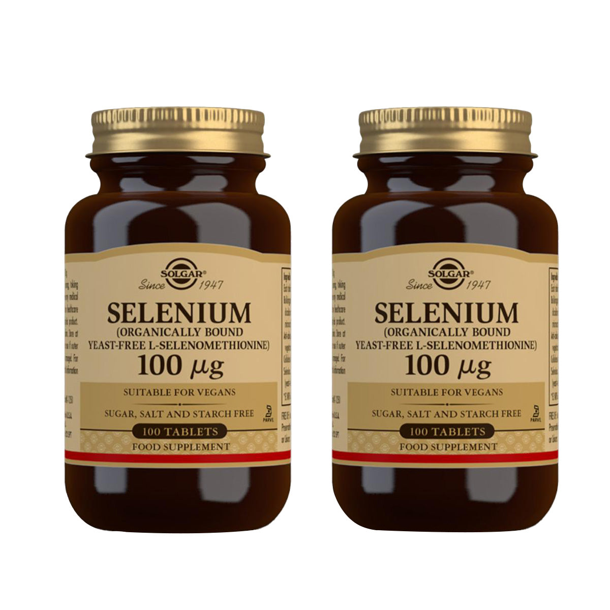 Pack 2x Sélénium (sans levure), 100 comprimés de 100 mg