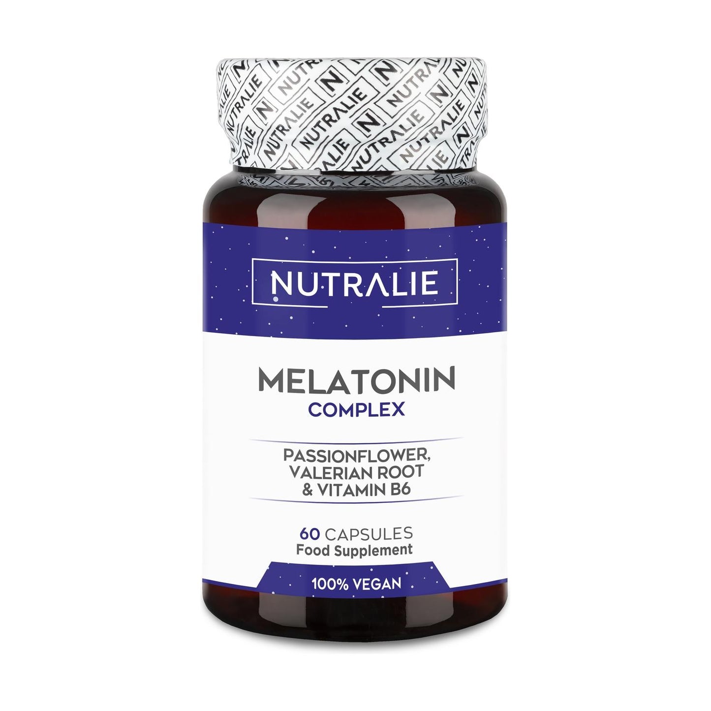 Melatonin mit Passionsblume + Baldrianwurzel + B6 Nutralie 60 Kapseln