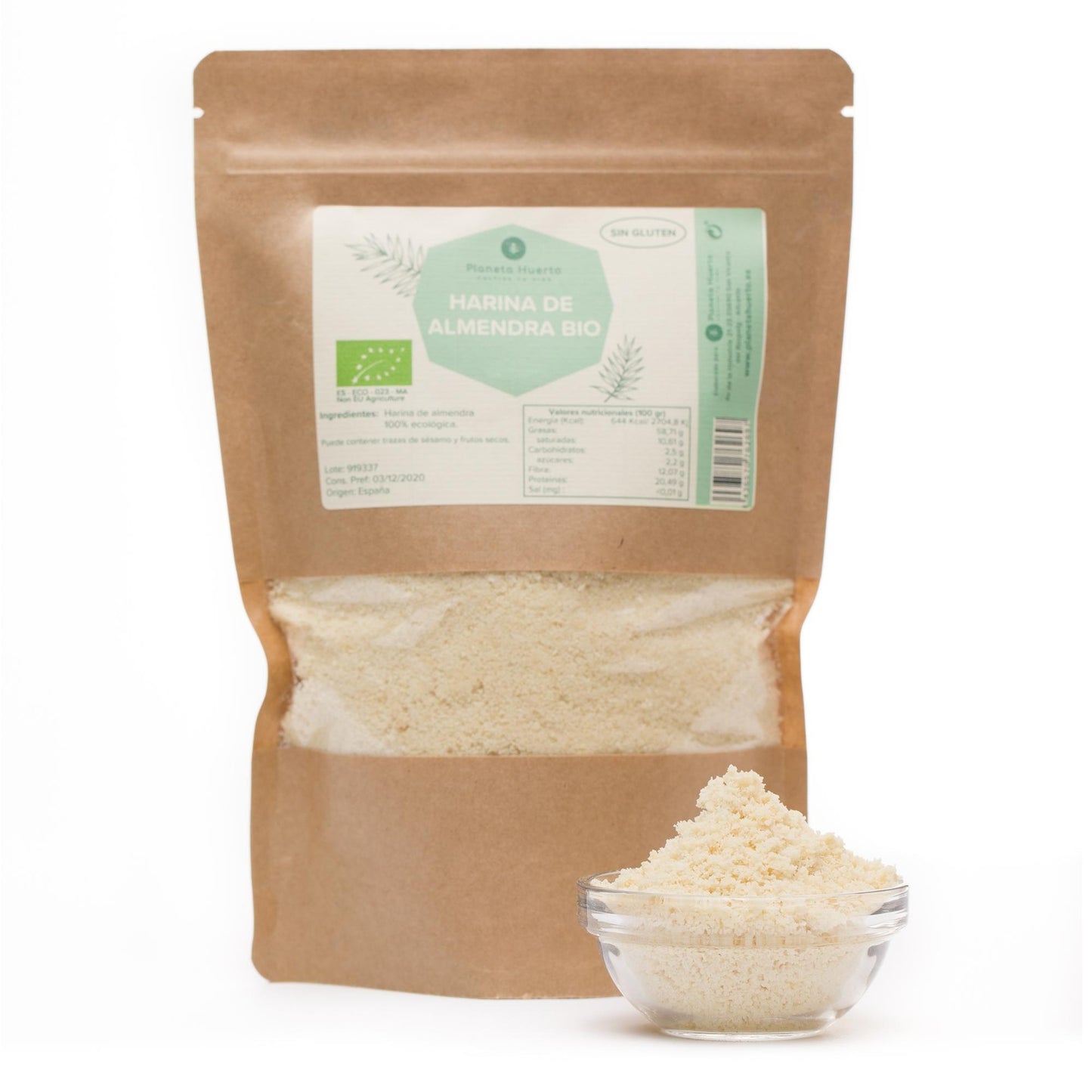 Pack 2x Farine d'amande sans gluten ECO Planeta Huerto 1 kg