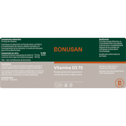 Vitamin D3 75 Bonusan 60 softgels