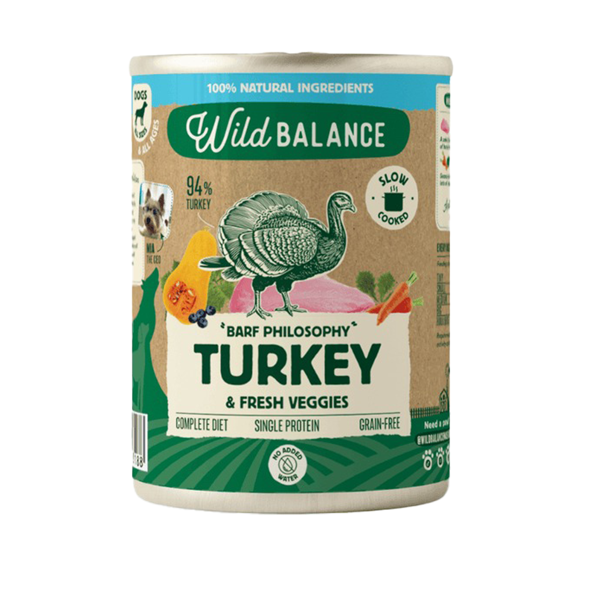 Complete BARF Turkey Menu for Dogs, Wild Balance, 400 g