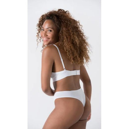 Minimalism XXL white organic cotton thong