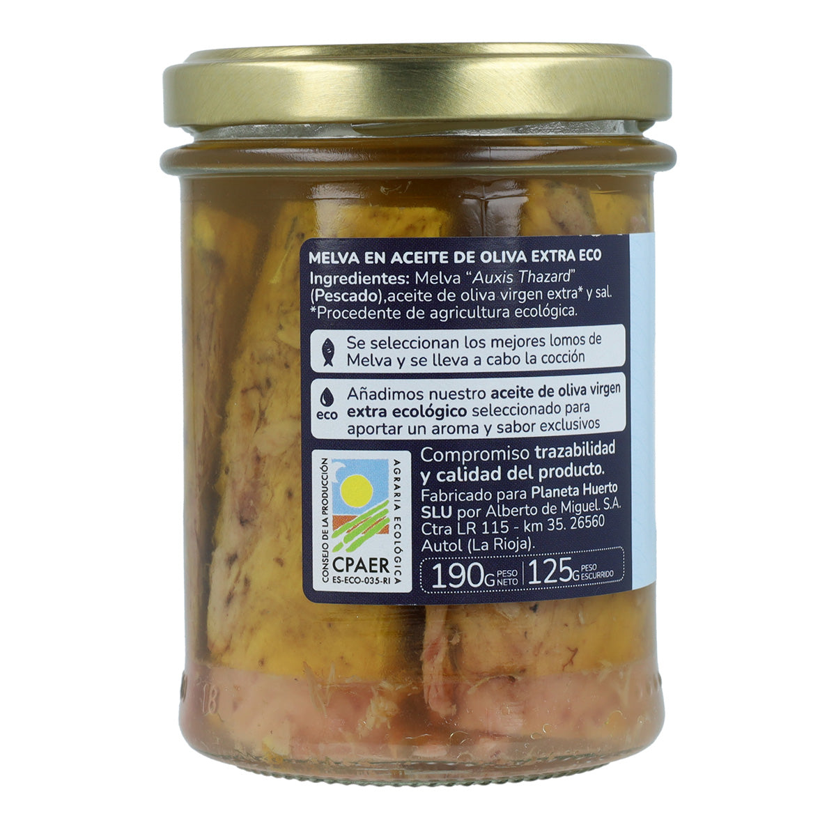 Melva in olio extravergine di oliva ECO Planeta Huerto 190 g