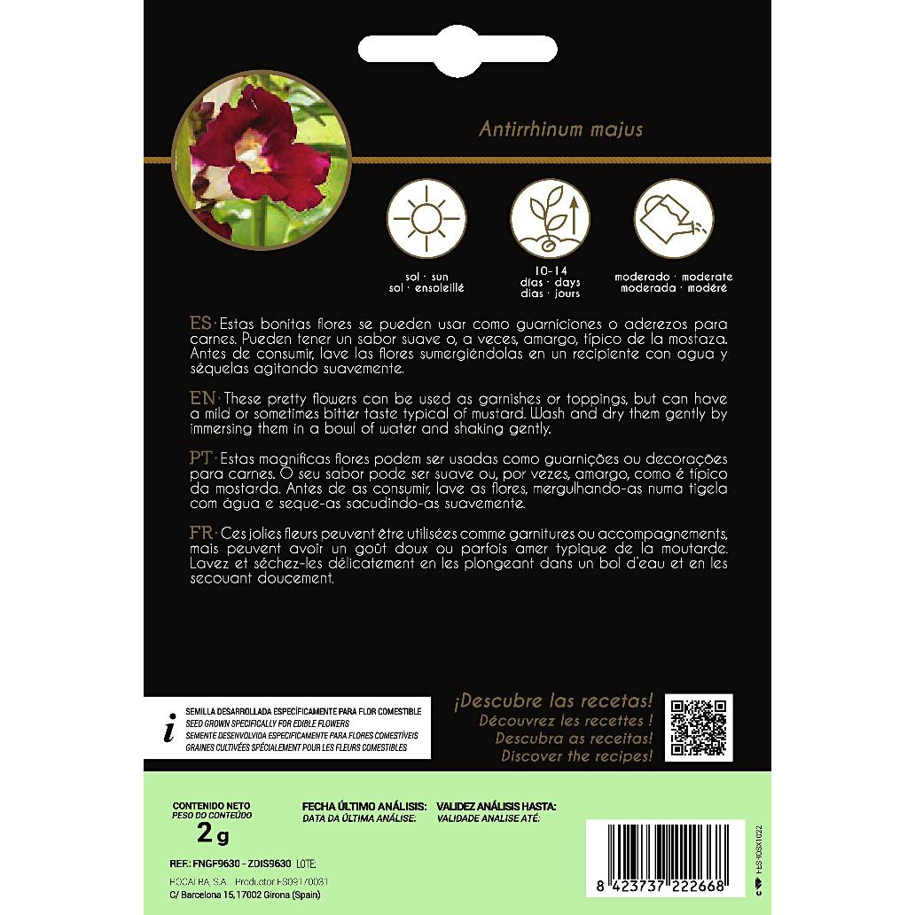 Semi di fiori commestibili di Antirrino Bocca di Drago Rocalba