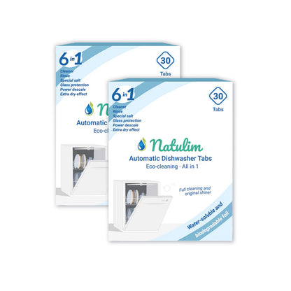 Lot de 2 tablettes 6 en 1 pour lave-vaisselle, Natulim, 30 unités