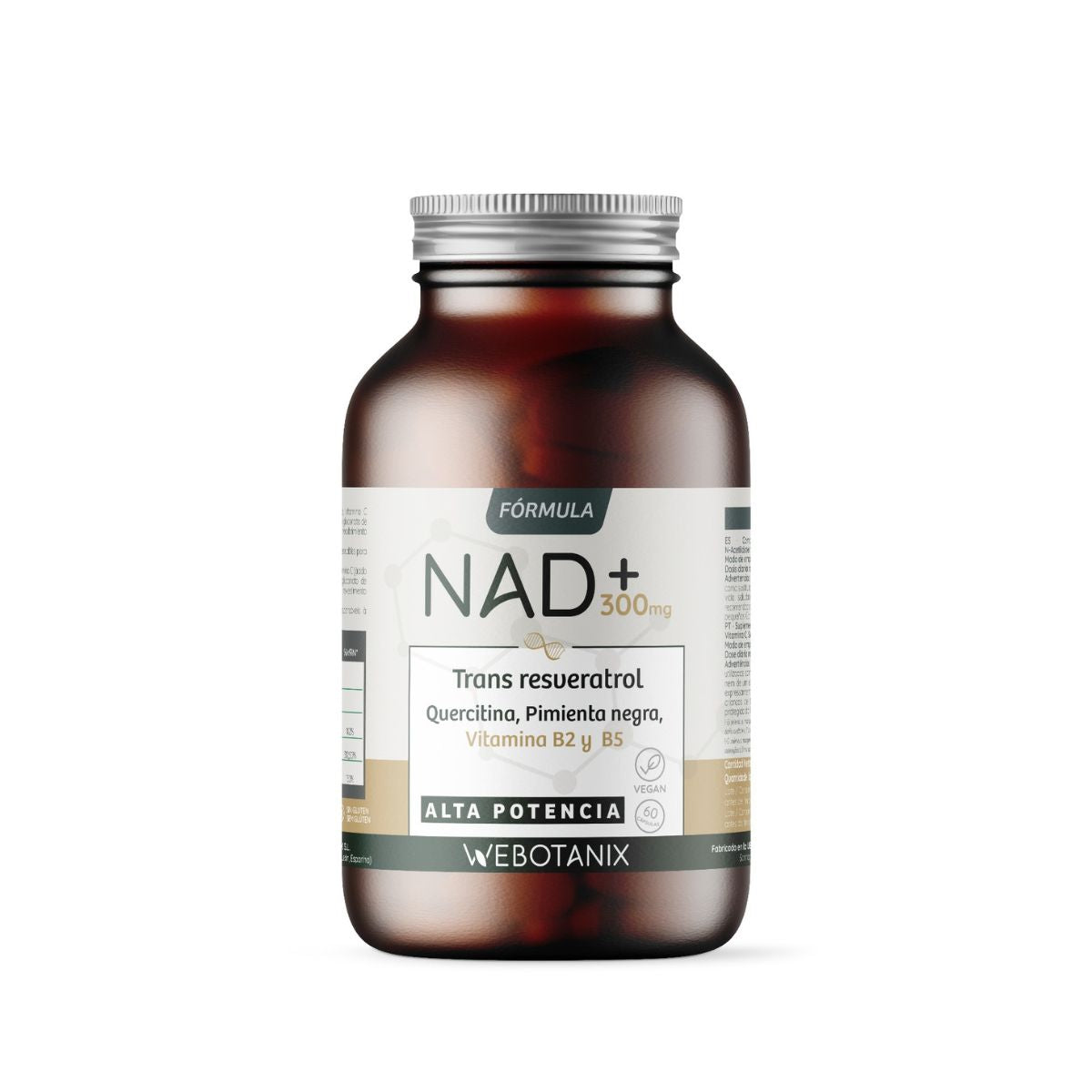 NAD+ 300 mg Trans Resvératrol WEBOTANIX 60 gélules