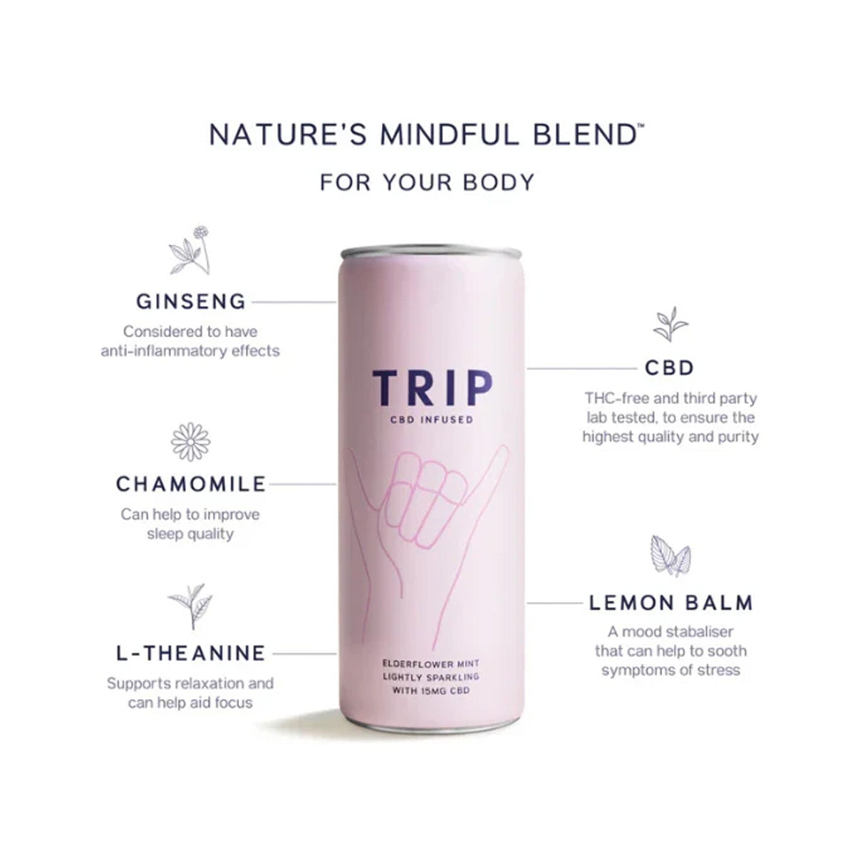 Fläderblomma och mynta TRIP 250 ml