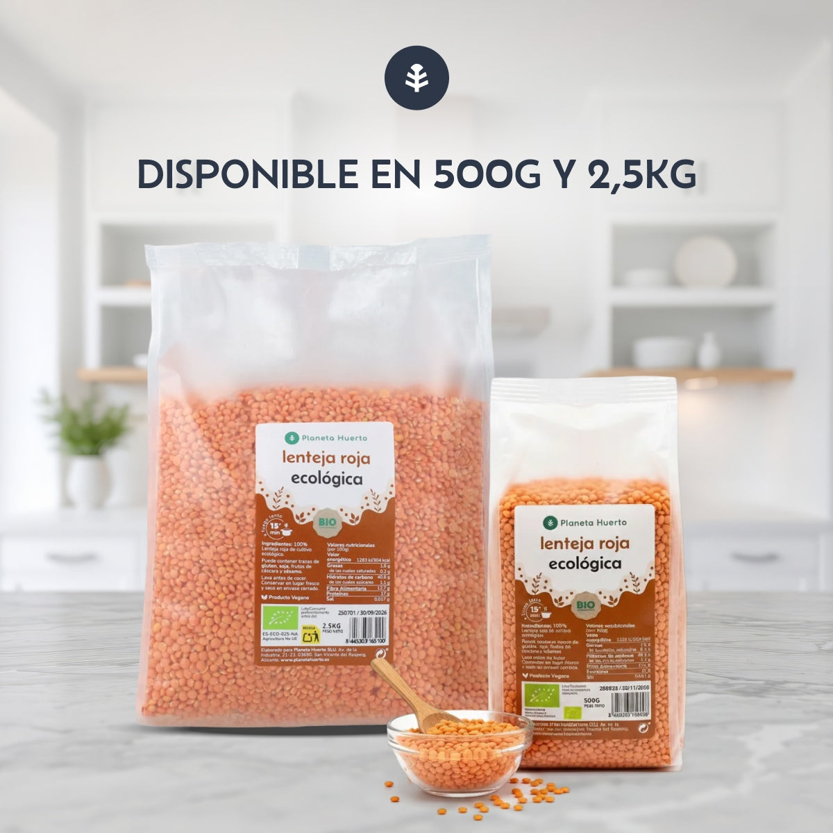 Red Lentils ECO Planeta Huerto 2,5 kg