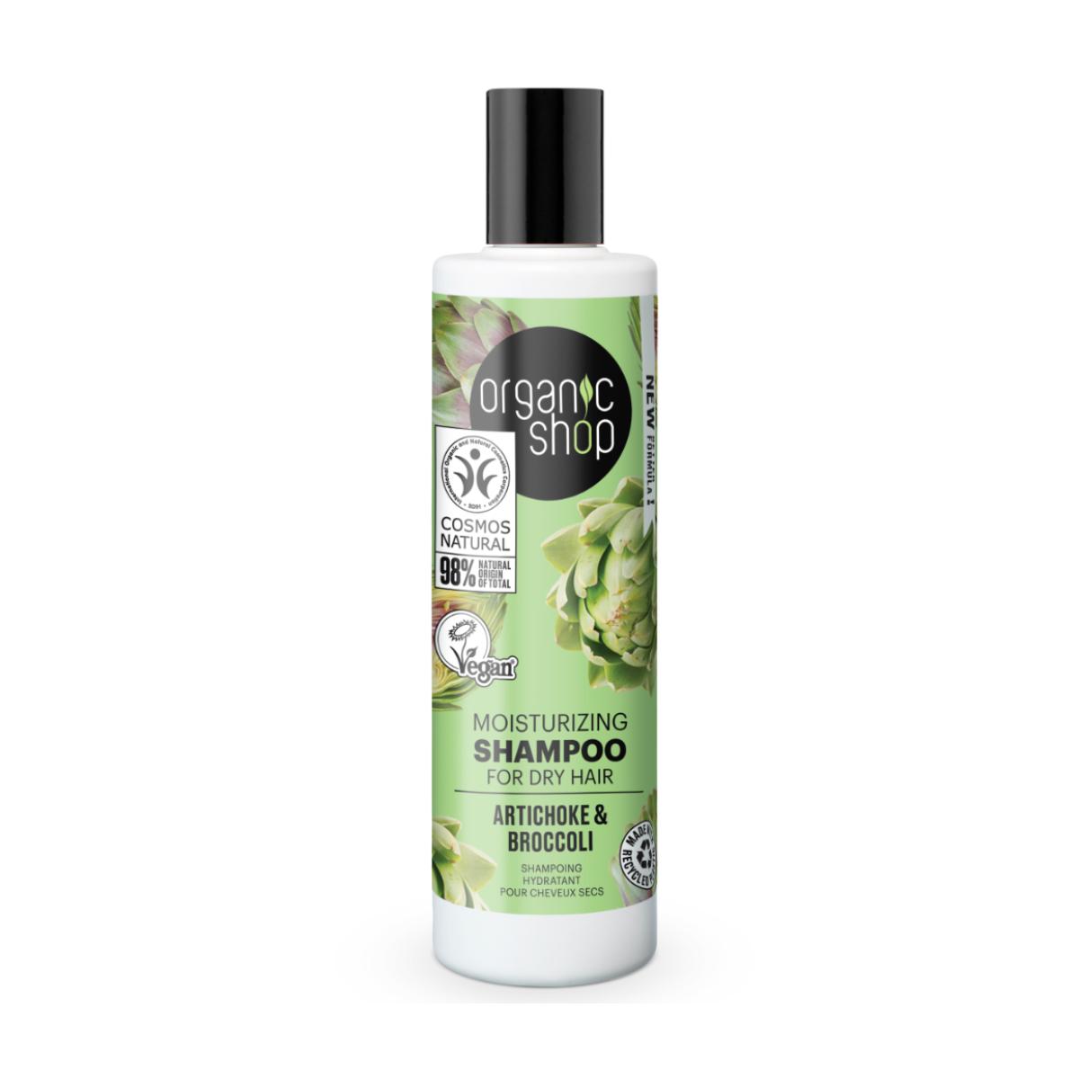 Shampoo idratante per capelli secchi con carciofo e broccoli, Organic Shop 280 ml
