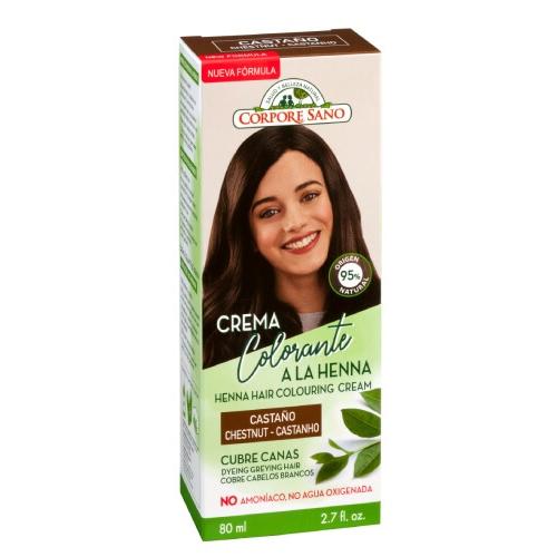 Crème au henné couvrant les cheveux gris châtain Corpore Sano 80 ml