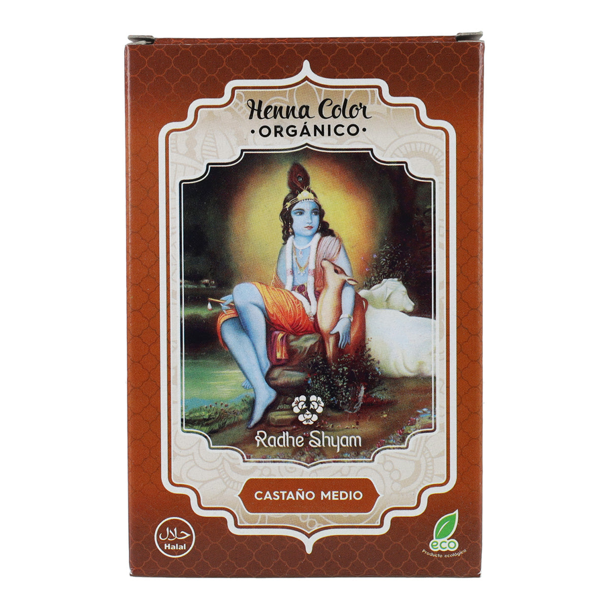 Henna-haarverf Middenbruin in poedervorm Radhe Shyam 100 g